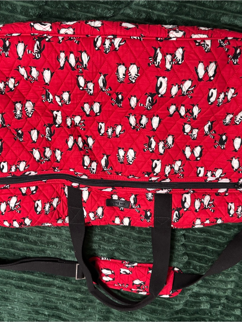 Vera Bradley Red Quilted Penguin Travel Tote - Picture 3 of 4